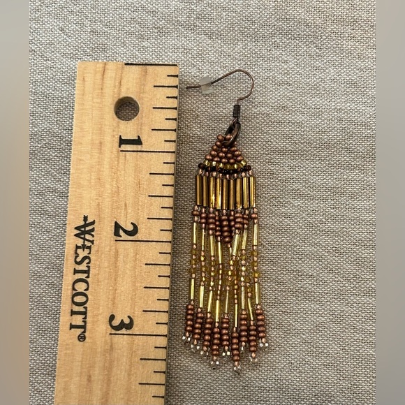 Handmade Beaded Dangle Earrings - Picture 6 of 6